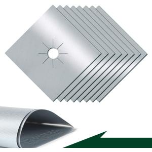 Stove Top Covers for Gas Burners, Stove Burner Covers Heat Resistant, Forsisco Reusable Gas Stove Burner Liners, Easy to Clean Stove Top Protectors Guard for Kitchen Gas Ranges (8pcs Silver)