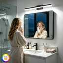 IZORRO Modern Bathroom Vanity Light 40 inch, Rotatable, 32W Dimmable Led Bathroom Light Fixture Over Mirror, Black Vanity Light Bar (Cool White 6000K)