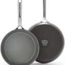 GreenPan GP5 Hard Anodized Healthy Ceramic Nonstick 9.5 & 11 2 Piece Frying Pan Skillet Set,Heavy Gauge Scratch Resistant,Stay-Flat Surface, Induction, Mirror Finish Handle,Oven Safe,PFAS-Free,Cocoa