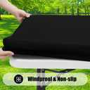 Smiry 2 Pack Rectangle Picnic Table Cloth, Waterproof Elastic Fitted Tablecloths, Washable Polyester Rectangular Patio Table Cover for Camping, Indoor and Outdoor (Black, 30"x72")