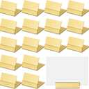 Yaocom 24 Pcs Small Table Number Holders Metal Place Card Holder Vintage Mini Table Number Name Card Display Stand for Wedding Memo Reception Photo Picture Party Restaurant, 1.4 x 1.3 x 1 Inch (Gold)