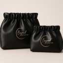 Wrinkled Bag for Women, 2-Pouch Travel Small Makeup Bag for Purse  Soft PU Plush Cosmetic Organizer Bags, Portable & Mini Makeup Organizer (Black, Small & Medium Sizes)