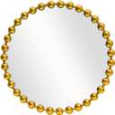 Round Gold Mirror 30'', Beaded Mirror for Wall Decor Large Circle Mirror for Bathroom, Dining Roon, Bed Room, Entryway