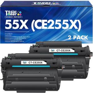 CE255X 55X Black Toner Cartridge P3015 55A CE255A M521dn Compatible for HP Laserjet P3015 Toner Cartridge Black for HP P3011 P3015d P3015x P3015dn P3016 Pro 500 MFP M521dw M521 M525 Printer (2-Pack)