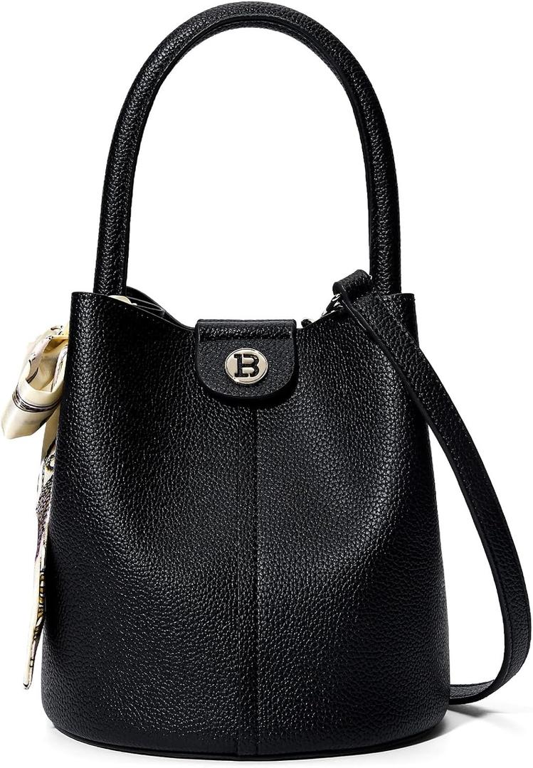 BOSTANTEN Small Crossbody Bags for Women Vegan Leather Mini Bucket Handbag Removable Shoulder Strap