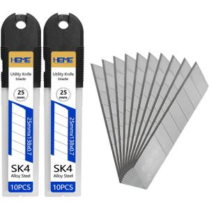 Tools 20Pcs 25mm Utility Knife Replacement Blades Snap off 60 DegreeBlades for Utility Knife and 25mm Box Cutter - Razor Sharp SK4 Steel