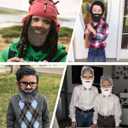 Honcloud Realistic Fake Beard with Adjustable Band, Well - Suited for complementing Halloween Party Outfits (White)