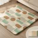 Blissful Diary 1.3" Thick Baby Play Mat, 50x50 Playpen Mat with Removable & Washable Cover, Ultra Soft Crawling Rug for Floor, Foam Cushion & Non-Slip Backing for Kids, Toddlers, Earth Tone Rainbow