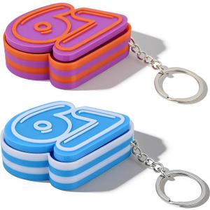 2PCS - Fidget Keychain, 67 Keychain, 67 Toy, 3D Printed Sensory Clicker Keychain Fidget Clicker Toys for Adults, Boost Focus & Calm Anxiety at Work, Travel – Ideal Stress-Relief Gift