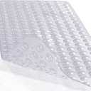 Yimobra Non Slip Bathtub Mat, Super Strong Suction Cups, 40"x16" Extra Long Shower Mat with Drain Holes, Machine Washable Fast Draining Bathroom Floor Mat, Clear Grey