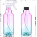 4 pack Plastic Spray Bottles Empty Spray Bottle 16.9oz/500ml Heavy Duty Spraying Bottles Mist/Stream Water Bottle for Cleaning Solutions, Hair (2Clear&1 brown&1 gradient)