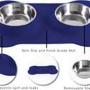 Hubulk Pet Dog Bowls 2 Stainless Steel Dog Bowl with No Spill Non-Skid Silicone Mat + Pet Food Scoop Water and Food Feeder Bowls for Feeding Small Medium Large Dogs Cats Puppies (Small, Navy Blue)