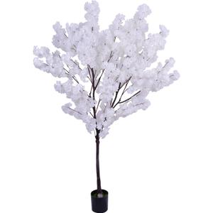Artificial Cherry Blossom Tree 6.5ft, Faux Cherry Blossom Tree Fake White Cherry Tree for Wedding Office Home Living Room House Garden Indoor Outdoor Decor