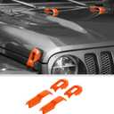 JWWY Hood Latches Decor Hood Hinge Cover Trim Fit for 2018-2025+ Jeep Wrangler JL JLU Sports Sahara Freedom Rubicon Unlimited Gladiator JT Exterior Accessories 4pcs Orange