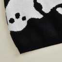 Yccutest Infant Girl Halloween Knitted Dresses Baby Girl Ghost Outfit Halloween Knit Sweater Toddler Sleeveless Mini Dress