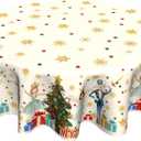 Christmas Dance Round Table Cloths 60 inch Merry Christmas Table Cloth Xmas Tree Circular Circle Tablecloth for Holiday Dining Kitchen Decor Gifts