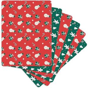 Christmas Flexible Cutting Boards For Kitchen - Non Slip Plastic Cutting Mat boards for kitchen With Food Icons & "EZ-Grip" Back (Set Of 6 Mats) - BPA Free, Dishwasher Safe and Easy To Clean 2Pack