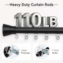Track Curtain Rod,9ft Heavy Duty Traverse Curtain Rod, Black