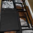 YAOHUOO Corner Printer Stand, Corner Table with Power Outlet/Storage Fabric DrawerPrinter Cart for Home Office with Height Adjustable Shelf/Side Pocket, Rustic Brown