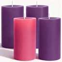 Advent Candle Set of 4, Unscented Pillar Candles 3" x 6" Hand-Poured, Advent Pillar Candle can Burn 120 Hours, Christmas Advent Candles for Advent Wreath (colorful)