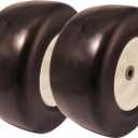 13x6.50-6 Flat-Free Tire with 3/4" 5/8" & 1/2" Bushing, 13in Zero-Turn Lawn Mower Smooth Tire and Wheel Assembly, 4.0"-6.0"Center Hub Flat Free Wheel for Universal Lawnmower Tractor