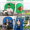 Green Screen Portable,Heorryn 3x5ft Green Blue Screen Chair Backdrop Kit Background Double Sided Pop Up Chroma Key for Photography,Live Streaming Gaming Zoom Video Chats Parties and Meeting