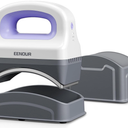EENOUR Hat Press Machine, Mini Heat Press for Caps with 3 Heating Levels & AutoOff, Handheld Cap Easy Press with 3"×5.5" Arched Heating Plate, 2 Press Platens, A Safety Base