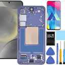 【Only for US Version】 AMOLED for Samsung Galaxy S24 5G Screen Replacement with Frame for Samsung S24 SM-S921u S921a S921w LCD Display digitizer Touch Screen Assembly with Tools Purple