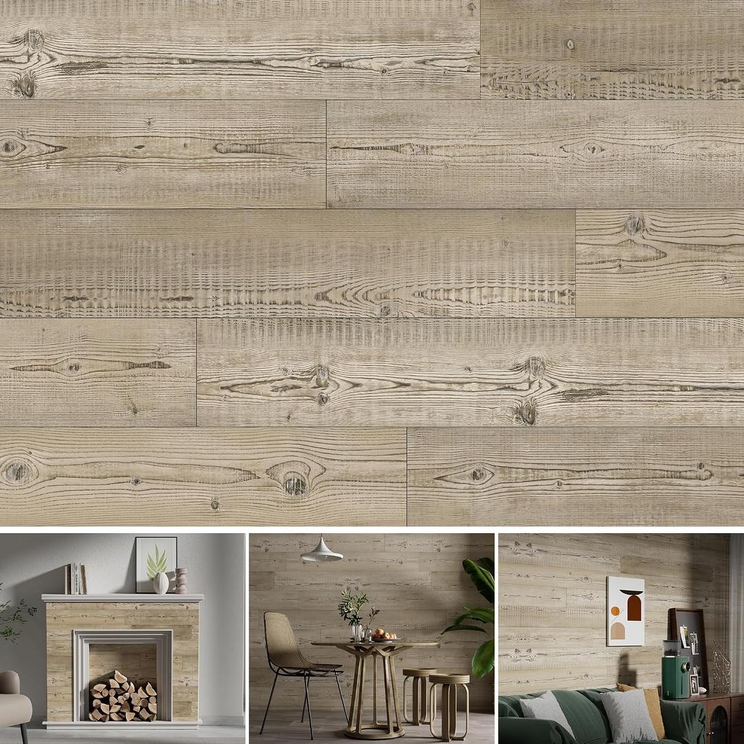 SINGULARWOOD Vinyl Wall Planks,Self-Adhesive Vinyl Panels for Walls,Peel and Stick Easy Installation (12 pcs/18 Sq Ft/Box),Siberian Pine