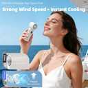 Personal Handheld Fan, Portable 3-in-1 High-Speed Turbo Fan with 5 Gear Wind, USB Mini Personal with 4000mAh Rechargeable Battery for Outdoor/Summer/Travel/Camping/Vacation Essentials Grey, Regular