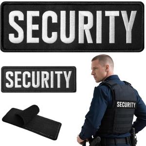 1 Piece Hook and Loop Security Patches, Tactical Security Embroidery Patch for Police Vest Jacket Back Panel(1Pc, Large, Black)