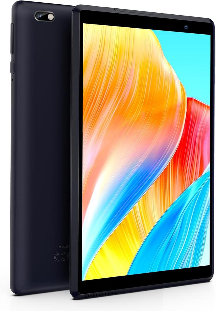 Tablet 8 inch, Android OS L8 Reading Tablet, 64GB Storage, Quad Core, 1280x800 HD IPS Display, 8.0 MP Rear Camera, Wi-Fi, Bluetooth, Black