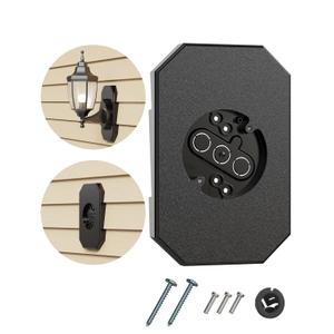 Siding Light Mounting Block, 8141DBL Black Outdoor Mounting Plate kit with Built-in Electrical Box, Vinyl Siding Block for 1/2 inch Double, 1 Pack