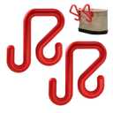 CNQLIS 2 Pack Red Bucket Hooks, Lineman Bucket Tool Holder Fits 2" Bucket Lip, Hooks for Aerial Baskets, Attach Tool Bags or Aprons, 40lbs