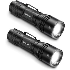GearLight LED Tactical Flashlights High Lumens - Mini Flashlights for EDC Carry - Compact Powerful Emergency Flashlight Made from Military-Grade Aluminum - Drop Resistant and Water Resistant (Black)