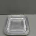 20 Pcs Plastic Clear Lids for 8x8 Aluminum Foil Pans, 1 Inch Height Disposable Dome Lids Only, Airtight Cover for Half Size Steam Table Pans, Catering, Baking, Food Storage
