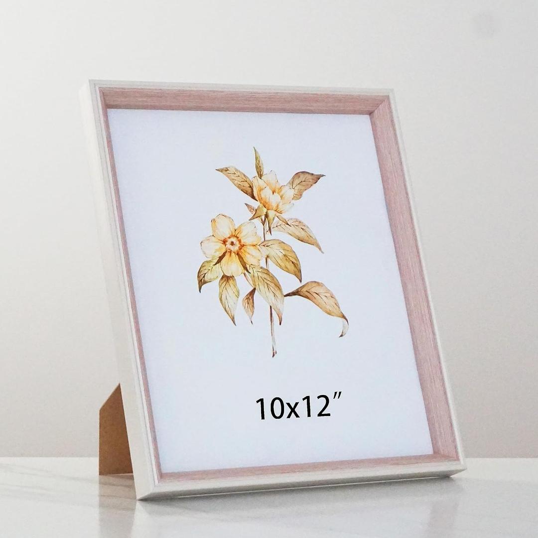Resin 10x12 Picture Frame Pink 10x12 Photo Frame Wall and Desktop Display with Plexiglass