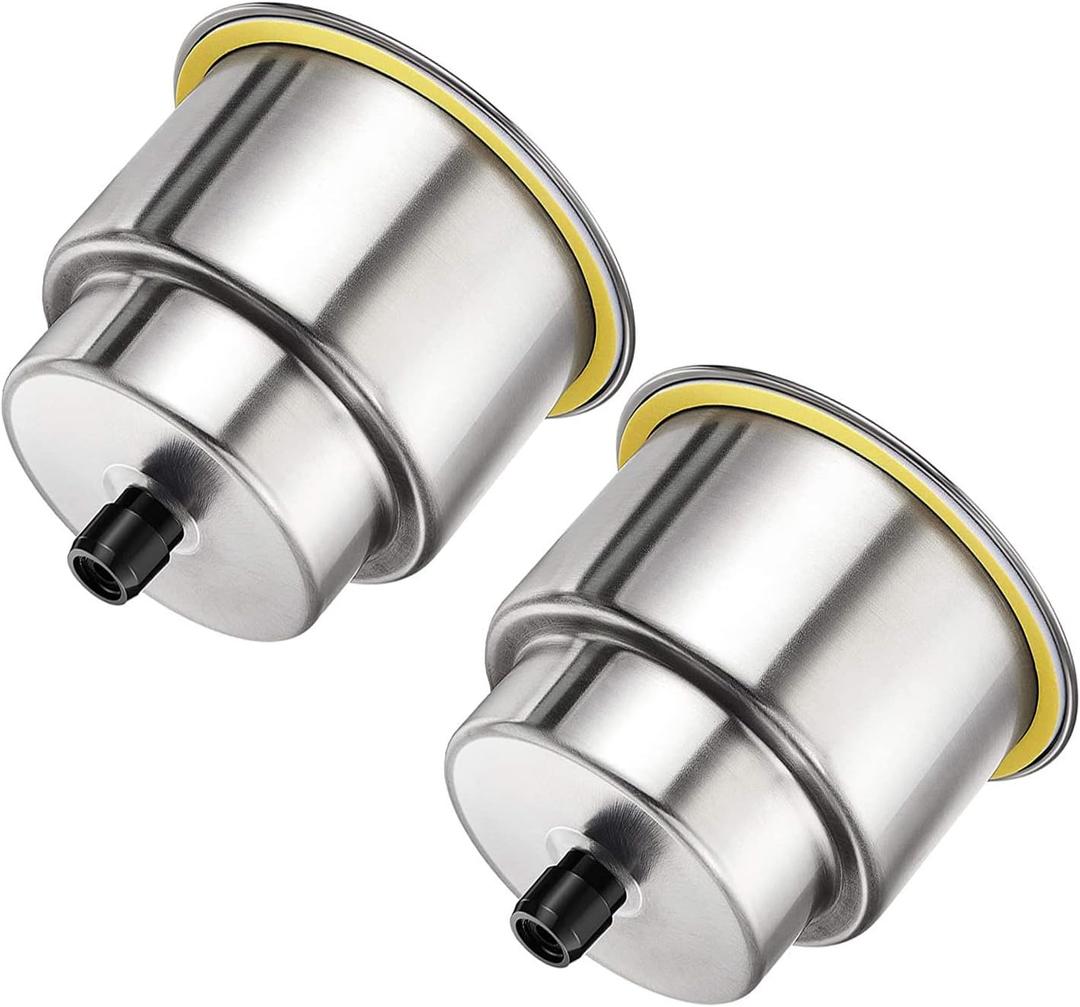 Pebbly Beach 2 PCS Boat Cup Holder, Stainless Steel Cup Holder Insert with Drain for Boat and RV