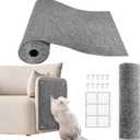 Cat Scratch Couch Furniture Protector, Adhesive Cat Scratch Pad Deterrent for Furniture, DIY Climbing Scratcher for Indoor Cats (Light Grey, 39.3x15.8 in)