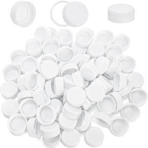 Coloch 100 Pack White Plastic Bottle Caps, 38mm (1.5") Tamper Proof Screw-On Lids Replacement Caps Compatible with 4, 8, 12, 16, 32 oz Bottles for DIY Craft, Juice, Water, Milk Bottle