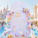 Wedding Arch Backdrop Cover, 7.2FT Silver White Arch Cover Stretchy Backdrops, Double-Sided Arch Stand Covers for Wedding Ceremony, Baby Shower, Birthday Party Decoration