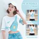 Birthday Gifts for 7 8 9 10 11 12 13 Year Old Girls Small Initial Sling Bag Cross Body Bag Fanny Pack for Girls (Icing Blue)