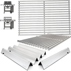 SUS 304 Genesis II 300 Grill Parts Kit for Weber Genesis II/LX GS4 300 Series Grills Genesis 2 E-325 E-310 E-330 E-315 S-310 S/E-335 SE-335 SE-310 Parts, 66095 Grill Grates 66032 Flavorizer Bars