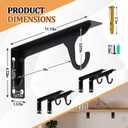 4 Pcs Wall Mounted Closet Rod Brackets Heavy Duty 11.18 Inch Closet Shelf Brackets with Rod Holder Support 400 Lbs for Curtain Wardrobe Shop (Black)