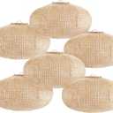 Hortsun 6 Pcs Print Burlap Oval Paper Lanterns Boho Chinese Paper Lanterns Decorative Farmhouse Classroom Decor Home Sweet Classroom Birthday Party Ceremonial Event (8 Inch)