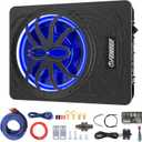 2025 10" 1200W UnderSeat Car Subwoofer, with Multicolor LED Lighting, Deep Bass Enhancement. Subwoofer and Amp Package for a Dynamic Driving Experience with Bass Melodies