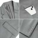 Vssjavun Blazer for Men Casual Suit Jackets Lightweight Sport Coat One Button Slim Fit Suits (Gray, L)
