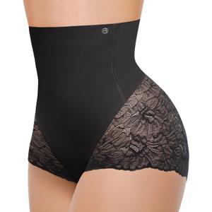 SHAPELLX Shapewear Tummy Control Panties for Women Underwear High Waisted Faja Body Shaper Stomach shapewear (Black, L)