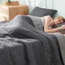 Bedsure Queen Comforter Set - Cooling and Warm Bed Set, Dark Grey Reversible Bedding for All Season, 3 Pieces, 1 Queen Size Comforter (88"x88") and 2 Pillow Cases(20"x26")