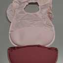 Tiny Twinkle Silicone Pocket Bibs - Waterproof, Food Catching, Mess-Proof Bibs for 6-24 Months Baby Boy and Girl, Toddlers (2-pack Rose, Burgundy)